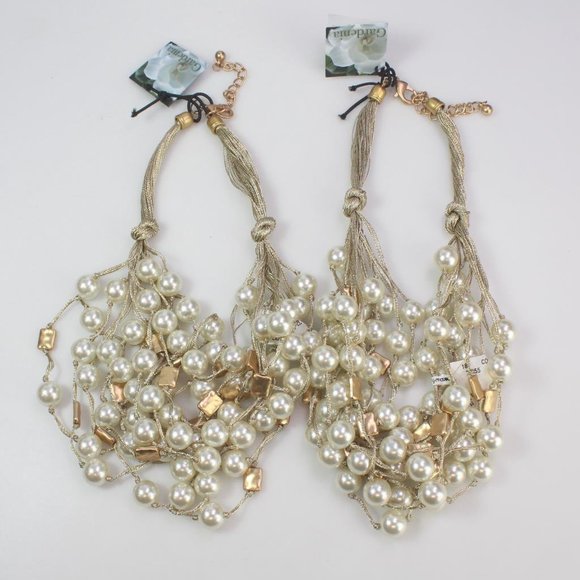 Gold Thread Glass Pearl Necklace - Picture 5 of 6